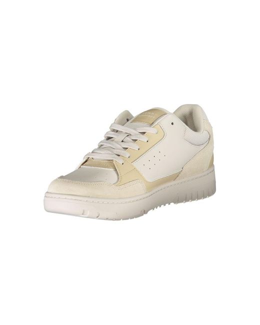 Tommy Hilfiger White Contrast Lace-Up Sports Sneakers for men