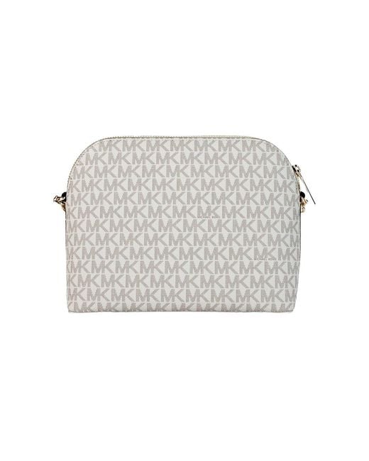 Michael Kors White 's Back Slip Pocket Signature Canvas Crossbody Bag