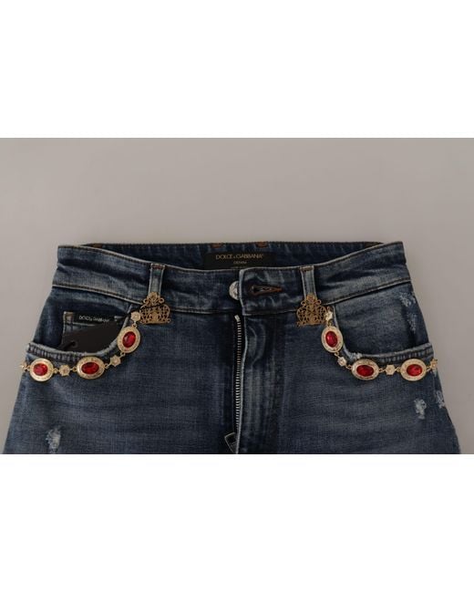 Dolce & Gabbana Blue High Waist Skinny Designer Jeans