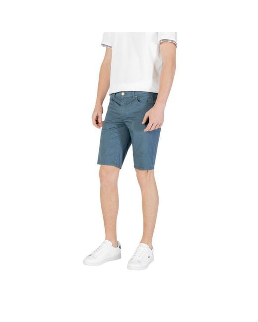 Jeckerson Blue Cotton Bermuda for men