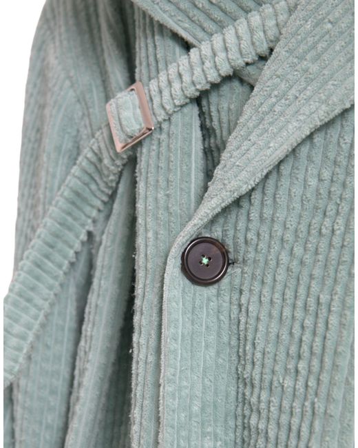 Dolce & Gabbana Green Double Breasted Corduroy Cotton Jacket for men