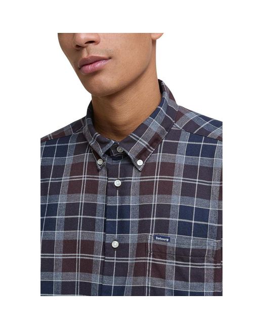 Barbour Blue Bicolor Cotton Pattern Shirt for men