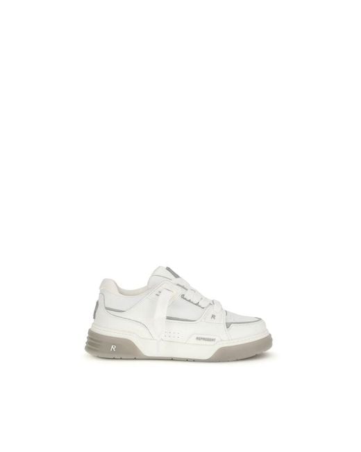Represent White Calf Leather Bos Taurus Sneakers for men