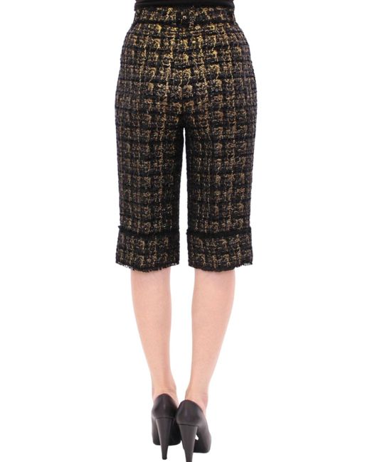 Dolce & Gabbana Black Elegant Designer Woven Short