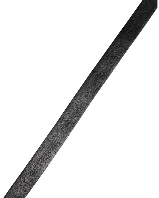 Gianfranco Ferré Black Leather Thin Gold Metal Brass Buckle Waist Belt