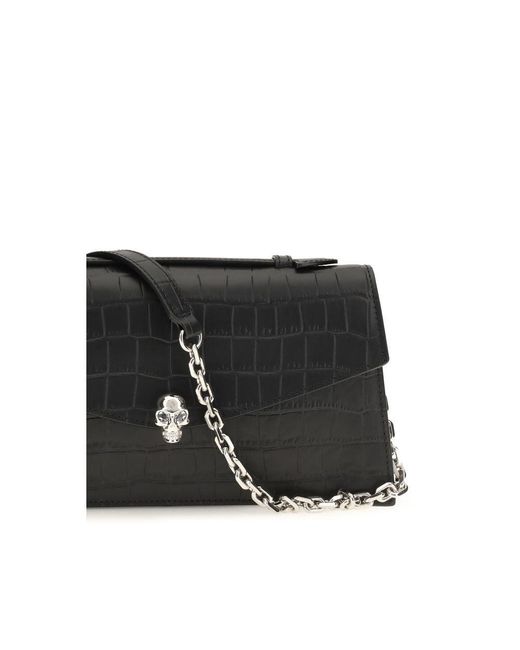 McQueen Black Calf Leather Bos Taurus Handbag