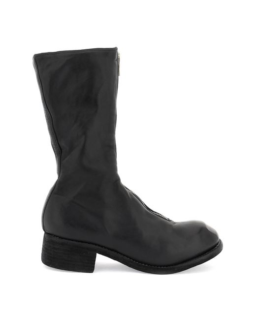 Guidi Black Front Zip Leather Boots