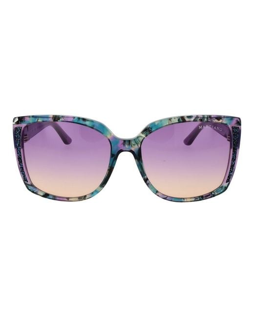 MARCIANO BY GUESS Purple Acetate Sunglasses