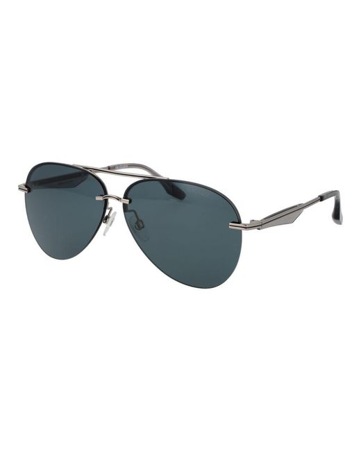 Trussardi Blue Gray Metal Sunglasses for men