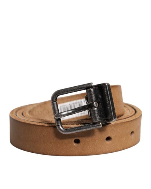Dolce & Gabbana Black Classic Leather Silver Metal Buckle Belt main image 1