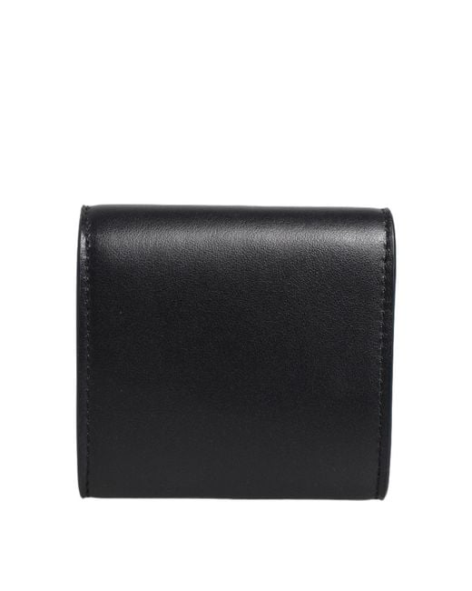 Dolce & Gabbana Black Calfskin Leather Logo Print Bifold Coinpurse Wallet