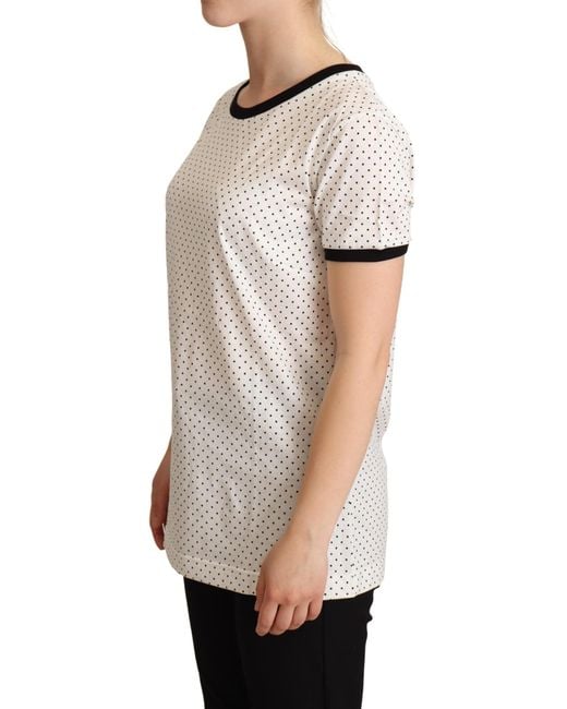 Dolce & Gabbana White Dolce Gabbana Tsh6340 Polka Dot Tshirt