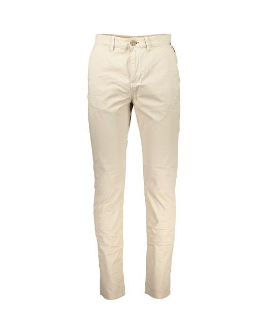Napapijri Natural Elegant Cotton-Blend Trousers for men
