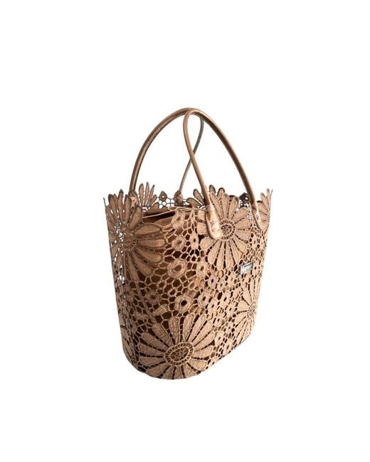Baldinini Metallic Brown Pu Handbag