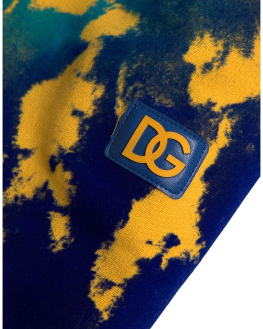 Dolce & Gabbana Blue Tie Dye Cotton Jogger Sweatpants Pants for men