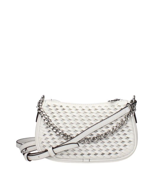Michael Kors White Carmela Leather Handbag/Optical