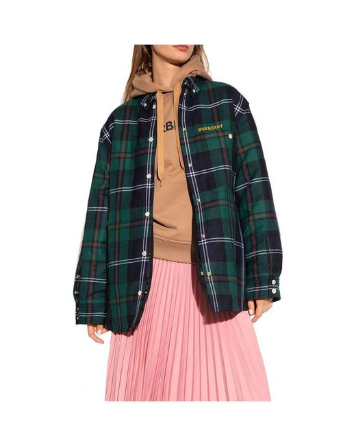 Burberry Green Bicolor Wool Biker Jacket