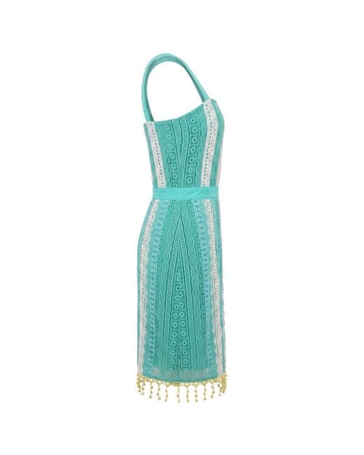 Trussardi Blue Green Cotton Dress