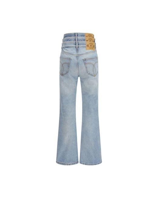 Fiorucci Blue Cotton Flared Jeans