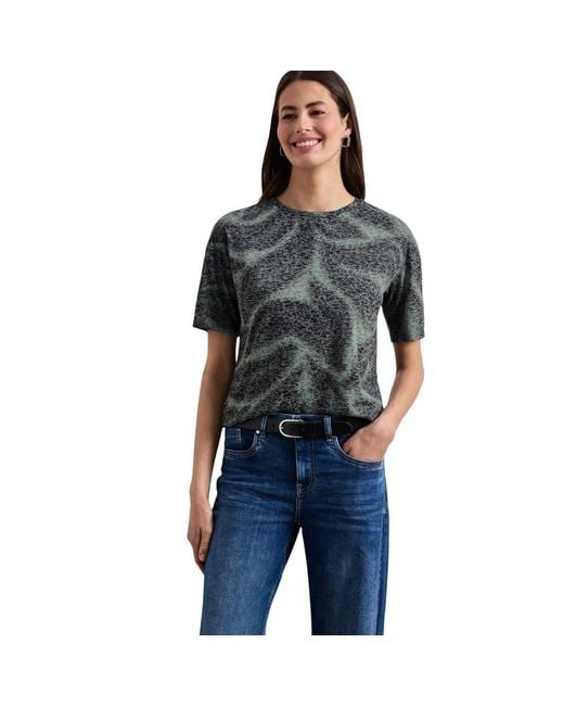 Street One Black Bicolor Polyester T