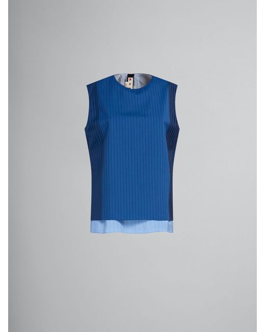 Marni Blue Fibres Pattern Shirt