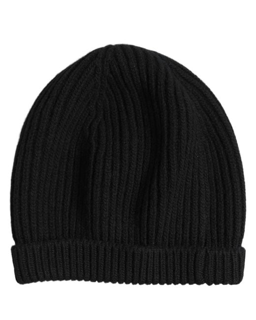 Dolce & Gabbana Men Black Wool Knitted Winter Beanie Capello One Hat for men