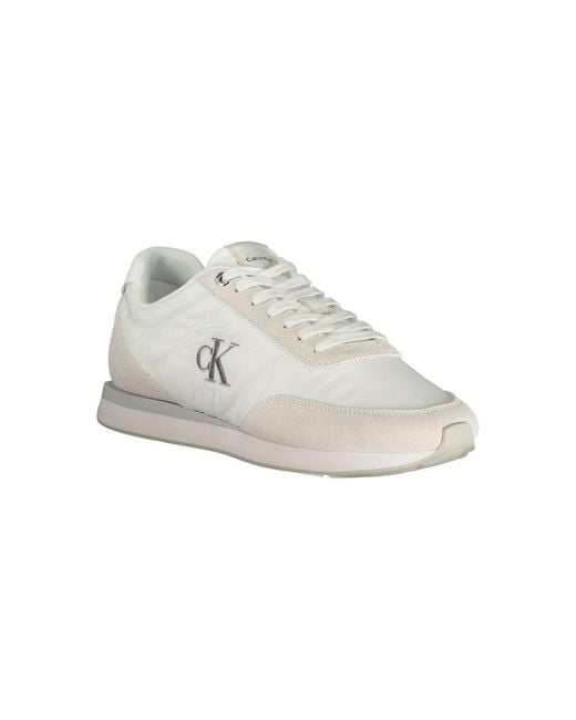 Calvin Klein White Polyester Sneaker for men