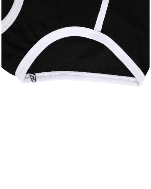 Dolce & Gabbana Black White Logo Waistband Coulotte Panty Underwear