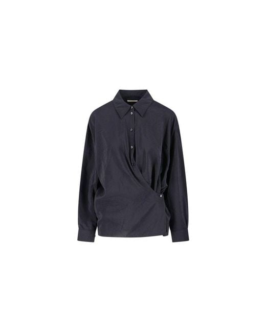 Lemaire Blue Black Polyamide Shirt