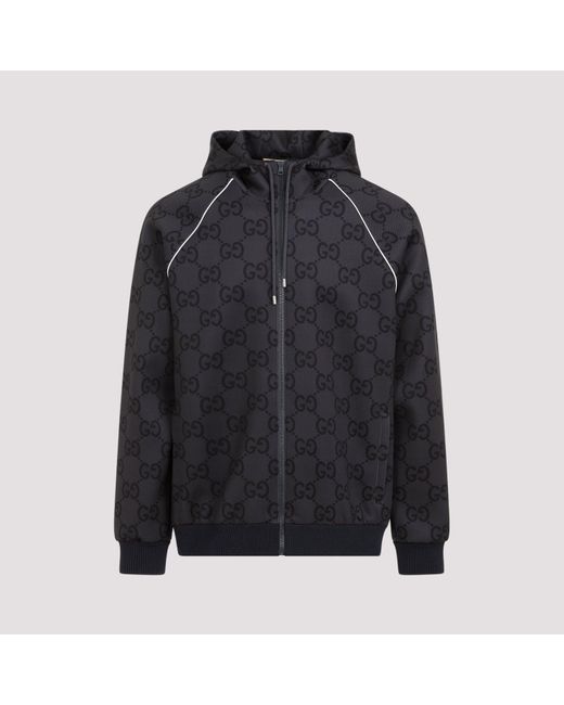 Gucci Black Dark Grey Neoprene Zip Jacket for men