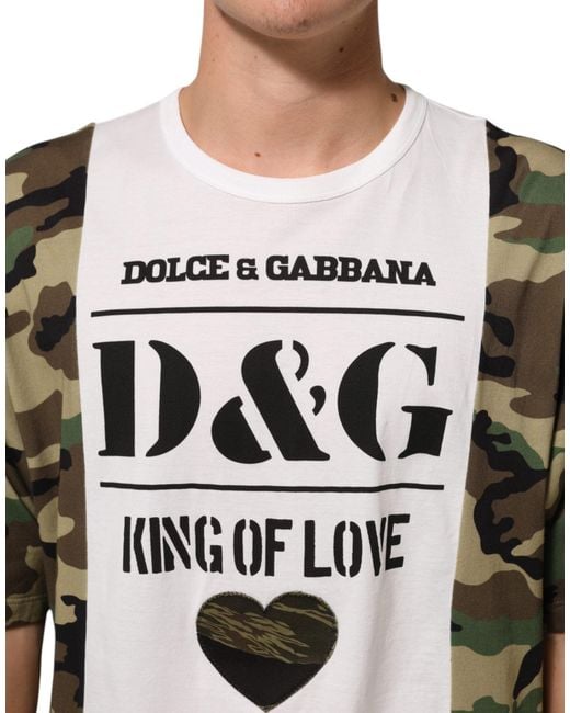 Dolce & Gabbana Black Logo Camouflage Crew Neck T-Shirt for men