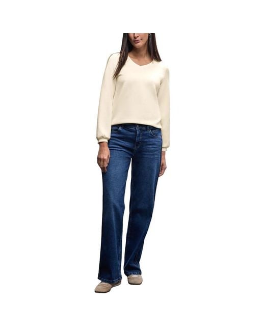 Street One Blue Beige Modal Sweatshirt