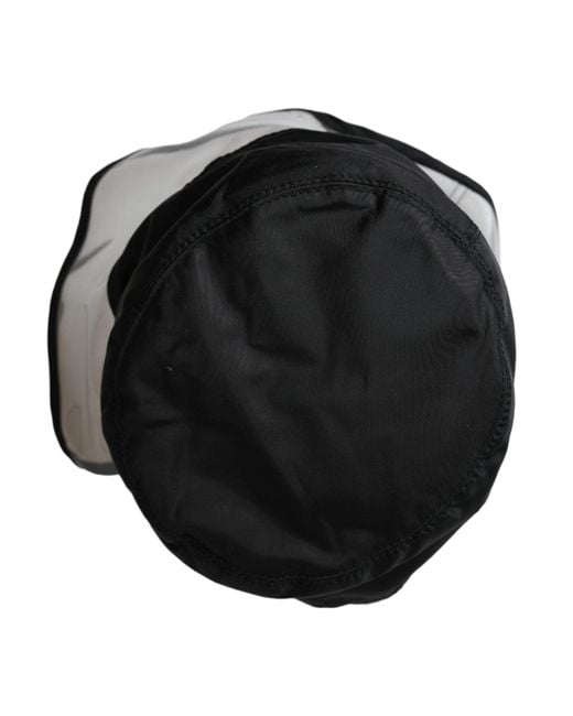 Dolce & Gabbana Black Polyester Plastic Bucket Hat for men