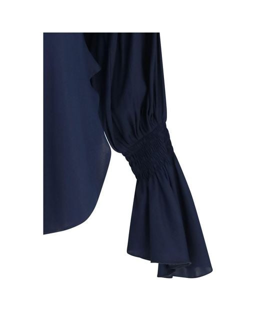 Ella Blue Silk Shirt