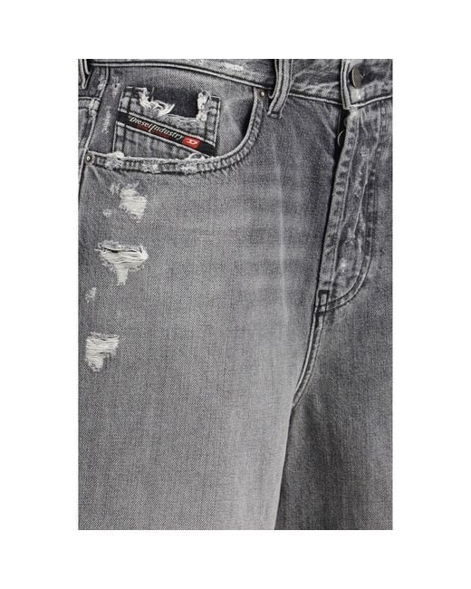 DIESEL Gray Cotton Bermuda Shorts