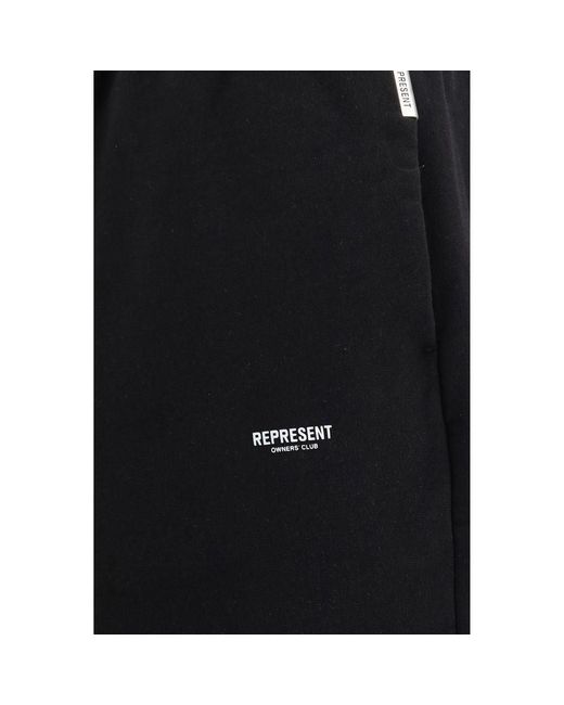 Represent Black Cotton Athletic Pants for men