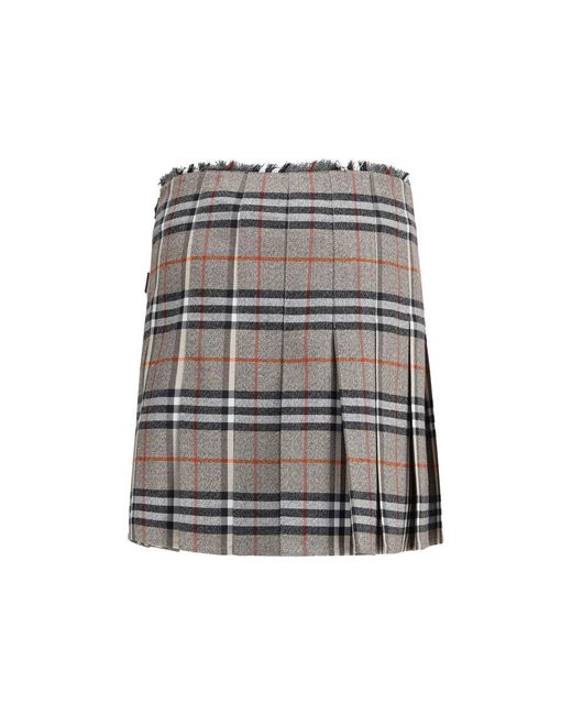 Burberry Multicolor Check Archive Wool Miniskirt