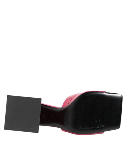 Dolce & Gabbana Pink Open Toe Block Heel Mules Sandals Shoes