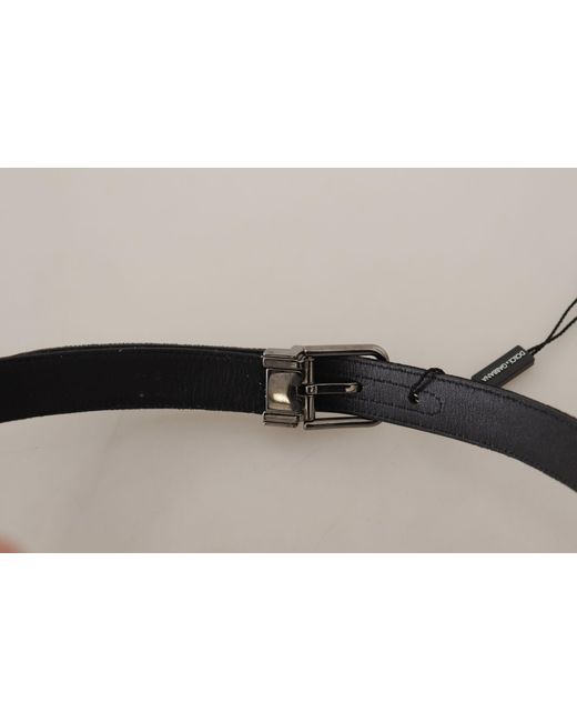 Dolce & Gabbana Black Cotton Tone Metal Buckle Belt for men