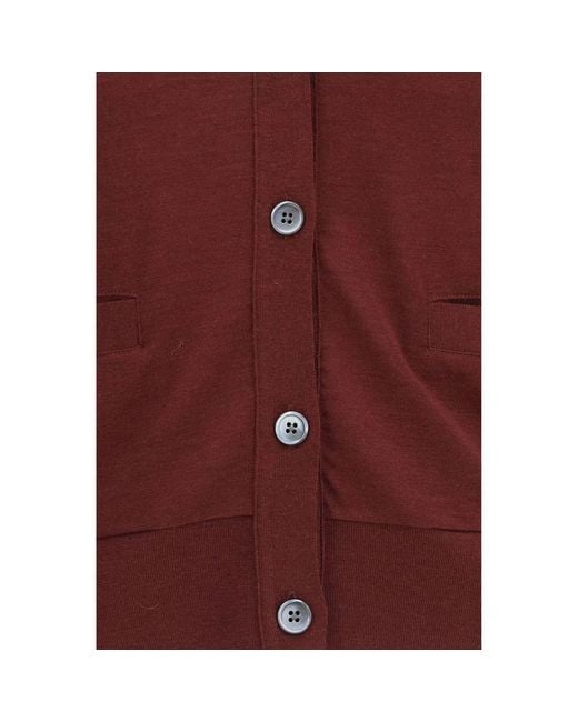 Thom Browne Red Bordeaux Wool Oves Aries Cardigan