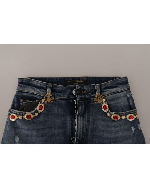 Dolce & Gabbana Blue High Waist Skinny Designer Jeans