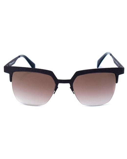 Italia Independent Black Brown Metal Sunglasses