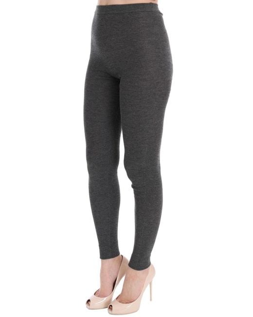 Dolce & Gabbana Black Chic High Waist Cashmere Tights Pants