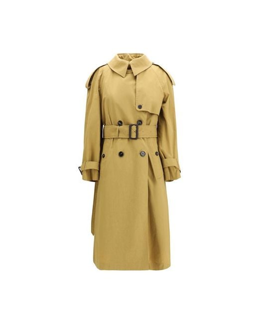 Burberry Yellow Beige Polyester Trench Coat