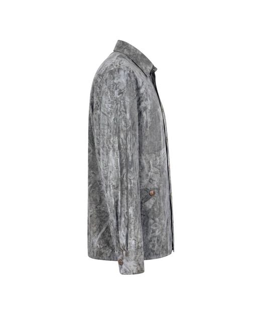 MR & MRS Blue Grey Viscose Men Shirt for men