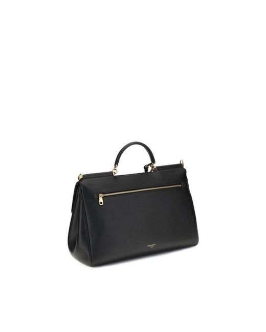 Dolce & Gabbana Black Calf Leather Bos Taurus Shoulder Bag