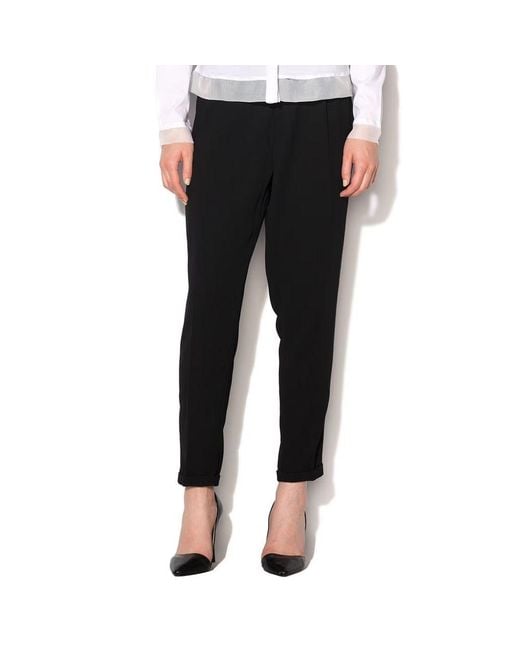 Gas Black Polyester Casual Pants