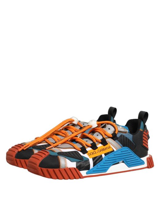 Dolce & Gabbana Blue Multicolor Low Top Ns1 Men Sneakers Shoes for men