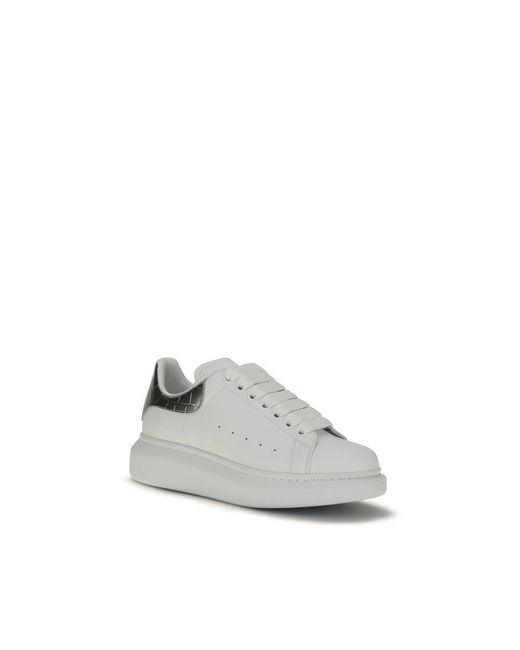 McQueen White Calf Leather Bos Taurus Platform Sneakers