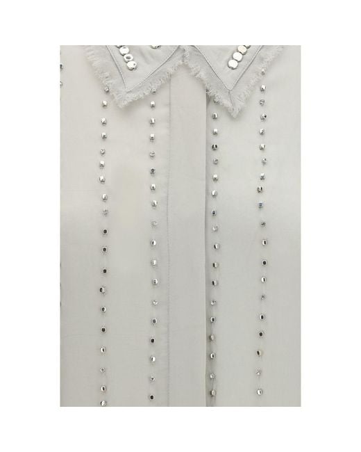 Pinko Gray Viscose Pattern Shirt